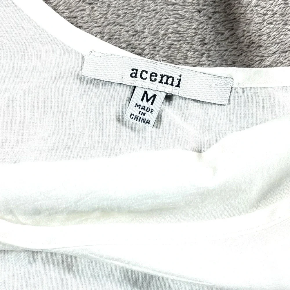 Anthropologie Acemi Women's White Lace Dainty Cottage Coquette Tank Top Size Med - Picture 5 of 7